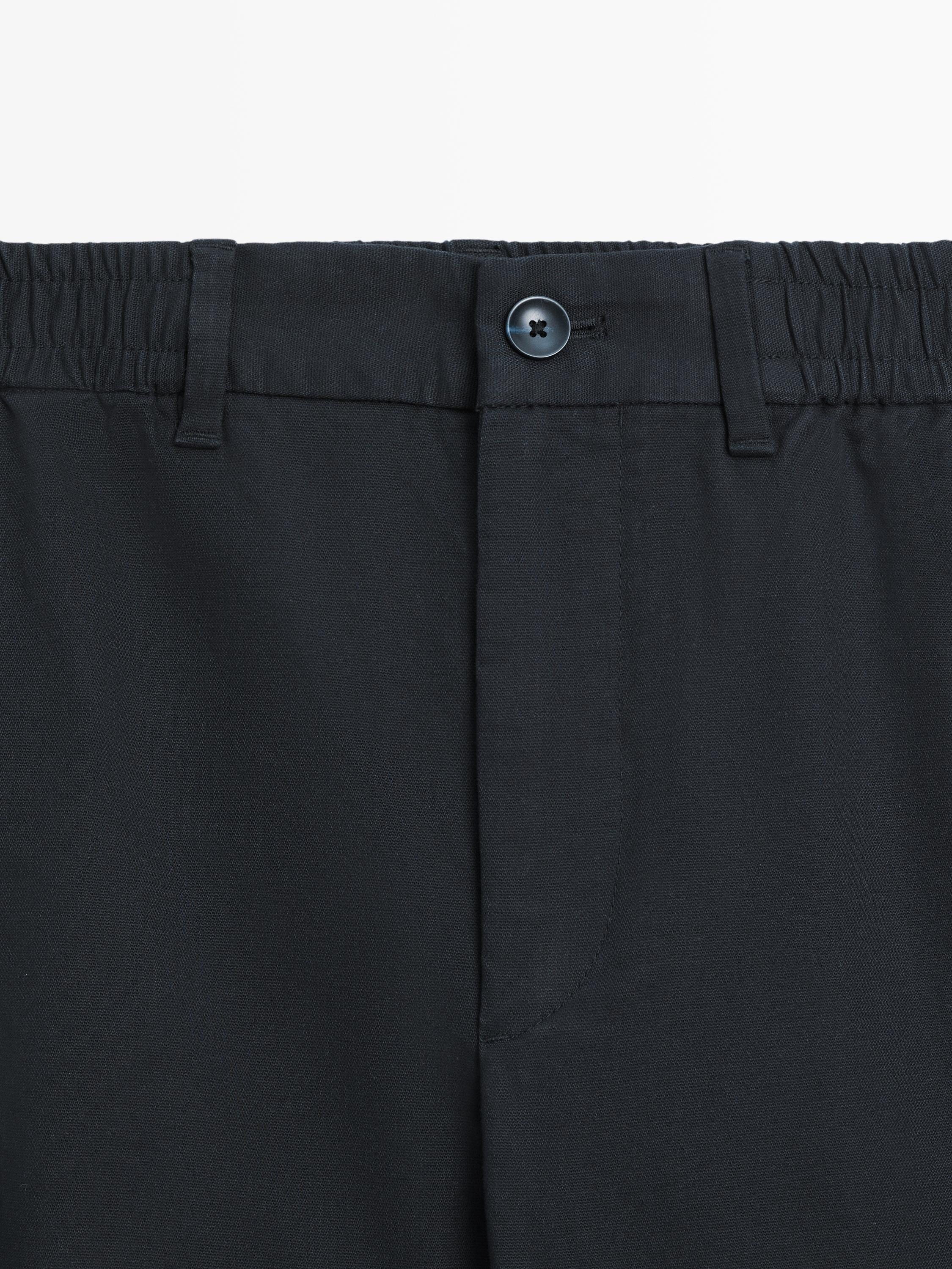 Cotton blend jogger fit trousers